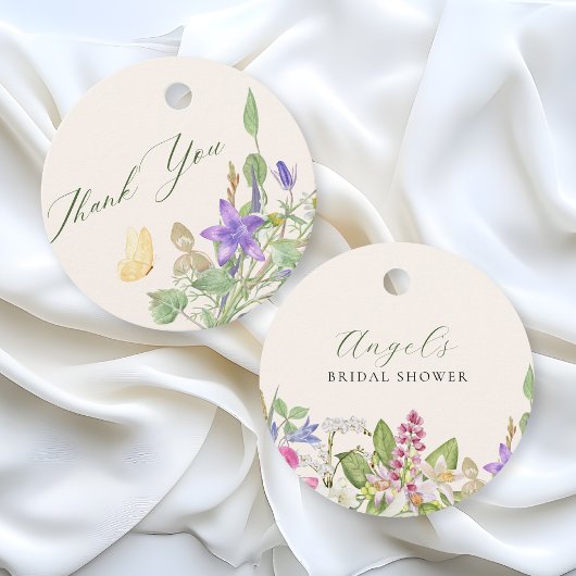 Floral garden bedankjes labels