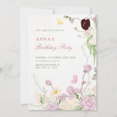 Floral garden birthday kaart (Voorkant)