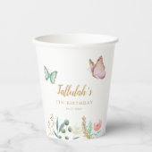 Floral Garden Birthday Party Papieren Bekers (Voorkant)