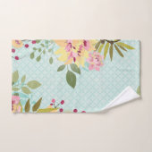 Floral Garden, blauwe achtergrond Bad Handdoek (Handdoek)