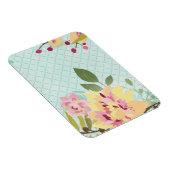 Floral Garden, blauwe achtergrond Magneet (Rechterzijde)