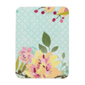 Floral Garden, blauwe achtergrond Magneet (Verticaal)