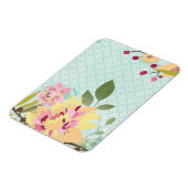 Floral Garden, blauwe achtergrond Magneet (Linkerzijde)