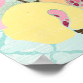 Floral Garden, blauwe achtergrond Poster (Hoek)