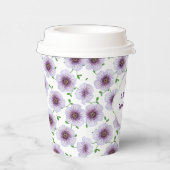 Floral Garden Blue Geranium Tekst op elke kleur Papieren Bekers (Rechts)