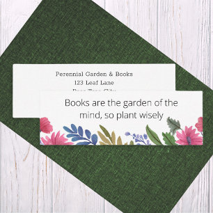 Floral Garden Books Wisdom Bladwijzer Visitekaartj Mini Visitekaartje
