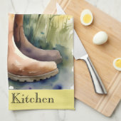 Floral Garden Boots and Wildflowers Kitchen Towel Theedoek (Quarter Fold)