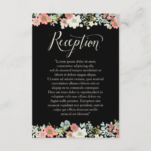 Floral Garden Border Bruiloft Receptie Kaarten (Voorkant)