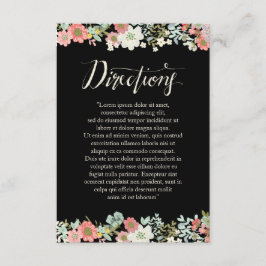 Floral Garden Border Wedding Directions Kaarten