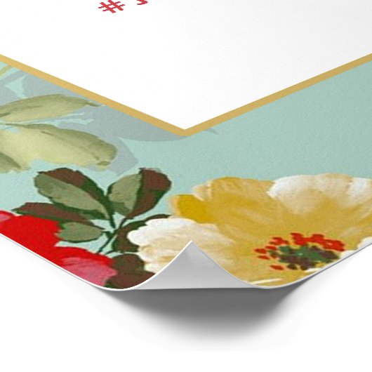  Floral Garden Botanical Weddenschap Welkom Poster (Hoek)