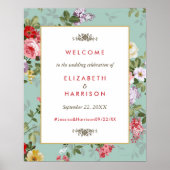  Floral Garden Botanical Weddenschap Welkom Poster (Voorkant)