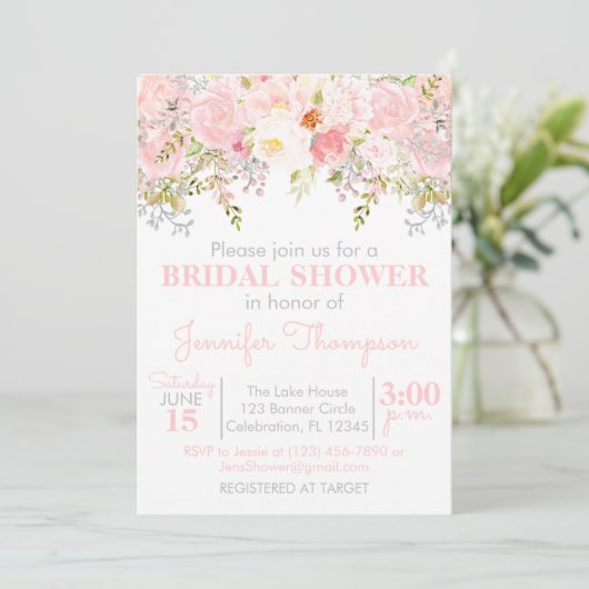 Floral Garden Bridal Shower Kaart (Staand voorkant)