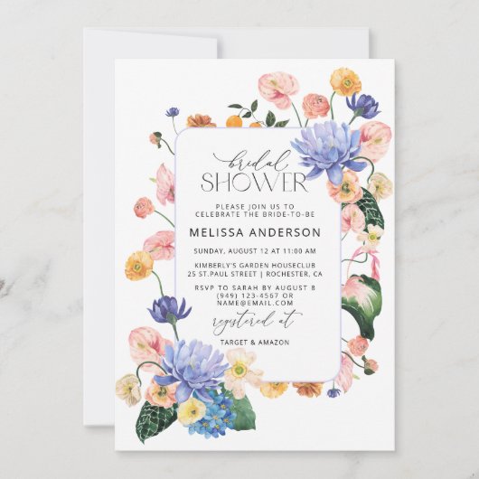 Floral Garden Bridal Shower Kaart (Voorkant)