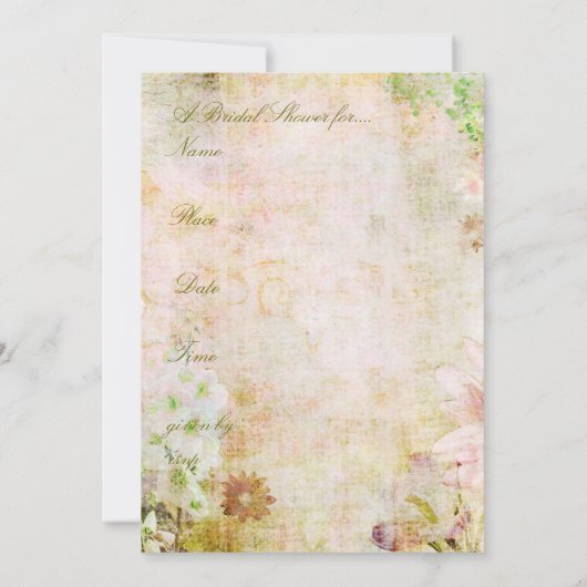 Floral Garden Bridal Shower-uitnodiging Kaart (Achterkant)