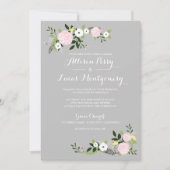 Floral Garden bruiloft uitnodiging - grijs (Voorkant)