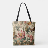 Floral Garden & Butterfly Canvas tas (Achterkant)