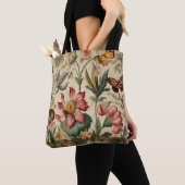 Floral Garden & Butterfly Canvas tas (Dichtbij)