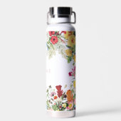 Floral Garden Colorful Flowers Eigen naam Waterfles (Achterkant)