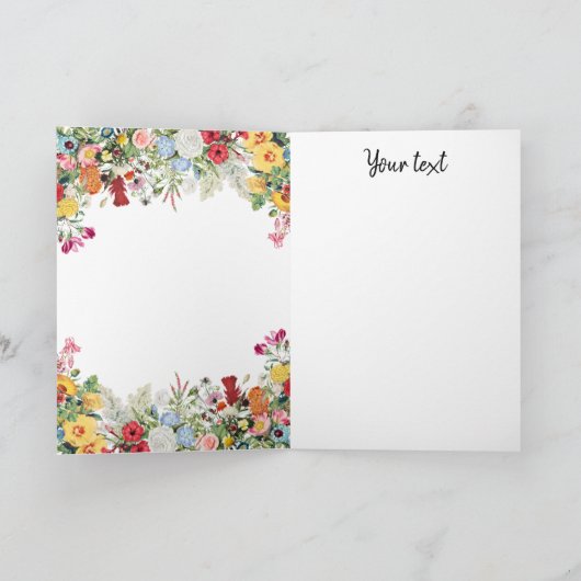 Floral Garden Colorful Flowers Moederdag Kaart (Binnen)