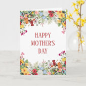 Floral Garden Colorful Flowers Moederdag Kaart (Gele Bloem)