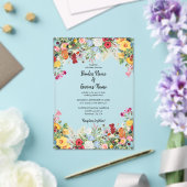 Floral Garden Colorful Flowers Weddenschap Acryl Uitnodigingen (Insitu (Huwelijk))