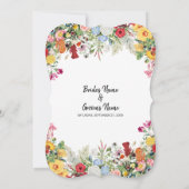 Floral Garden Colorful Flowers Weddenschap Kaart (Achterkant)