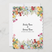 Floral Garden Colorful Flowers Weddenschap Kaart (Achterkant)