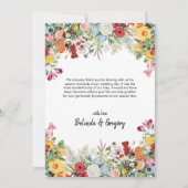 Floral Garden Colorful Flowers Wedding Bedankkaart (Voorkant)