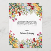 Floral Garden Colorful Flowers Wedding Bedankkaart (Voorkant / Achterkant)