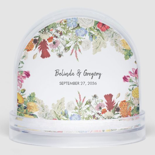 Floral Garden Colorful Flowers Wedding Favor Sneeuwbol (Voorkant)