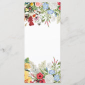 Floral Garden Colorful Flowers Wedding Menu (Achterkant)