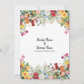 Floral Garden Colorful Flowers Wedding Save The Date (Achterkant)