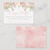 Floral Garden Diaper Raffle Ticket inserts Informatiekaartje (Voorkant / Achterkant)