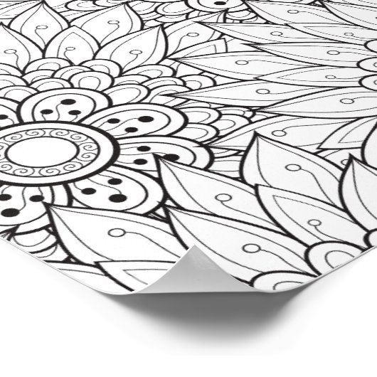 Floral Garden Doodle 2 Poster (Hoek)