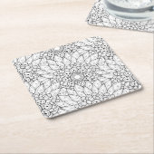 Floral Garden Doodle Kartonnen Onderzetters (Schuin)