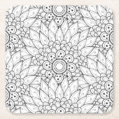 Floral Garden Doodle Kartonnen Onderzetters (Voorkant)