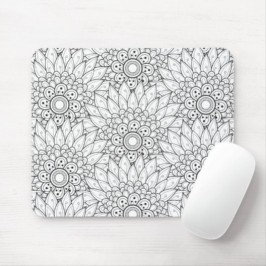 Floral Garden Doodle Muismat (Met muis)