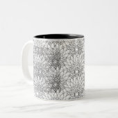 Floral Garden Doodle Tweekleurige Koffiemok (Voorkant links)