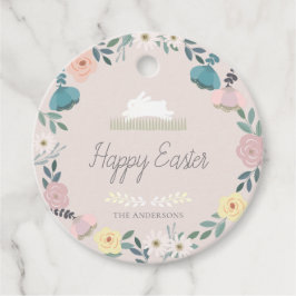 Floral Garden Easter Bunny Eggs Pink Bedankjes Labels