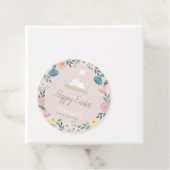 Floral Garden Easter Bunny Eggs Pink Bedankjes Labels (In situ)