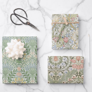 Floral Garden Eden Golden Lily Morris Patronen Inpakpapier Vel