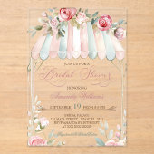 Floral Garden Elegant Vrijgezellenfeest Acryl Uitnodigingen (Voorkant)