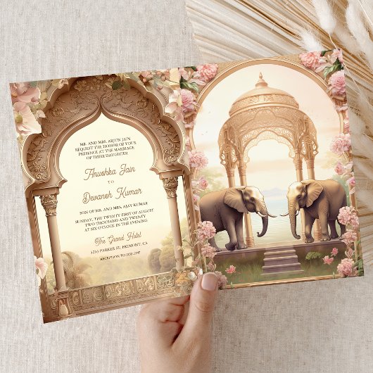 Floral Garden Elephants Indian Palace Wedding