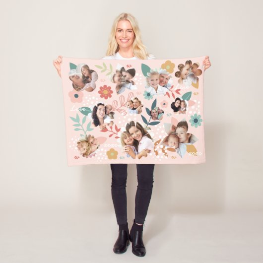 Floral Garden Flower Family Foto Lijst Collage Fleece Deken (In situ)