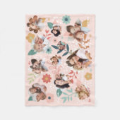 Floral Garden Flower Family Foto Lijst Collage Fleece Deken (Voorkant)