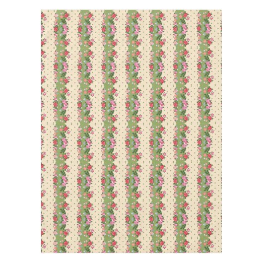  Floral Garden Flower Petals Green Pink Tafelkleed (Voorkant)