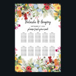 Floral Garden Flowers Wedding Seating Chart Poster<br><div class="desc">Een bloemtuin en bouquet bloemen. Dit groenontwerp van de lente en de bloementeelt omvat verschillende kleuren bloesems zoals roze, rood, blauw, geel, bogundy en wit. Een elegante botanische illustratie van lente- en zomerbloemen die ideaal is voor elke bruiloft. Dit ontwerp van de illustratie van de bloem creëer een elegante, rustige...</div>