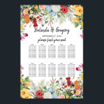 Floral Garden Flowers Wedding Seating Chart Poster<br><div class="desc">Een bloemtuin en bouquet bloemen. Dit groenontwerp van de lente en de bloementeelt omvat verschillende kleuren bloesems zoals roze, rood, blauw, geel, bogundy en wit. Een elegante botanische illustratie van lente- en zomerbloemen die ideaal is voor elke bruiloft. Dit ontwerp van de illustratie van de bloem creëer een elegante, rustige...</div>