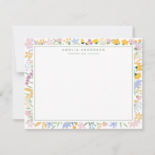 Floral Garden Frame Note Card Kaart (Voorkant)