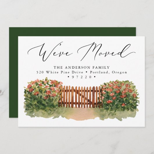 Floral Garden Gate Moving Aankondiging (Voorkant / Achterkant)